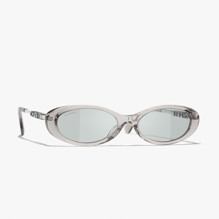Chanel Sunglasses Oval Frame Sunglasses Acetate and Metal #383071