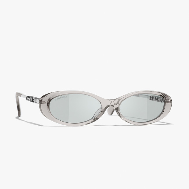Chanel Sunglasses Oval Frame Sunglasses Acetate and Metal #383071