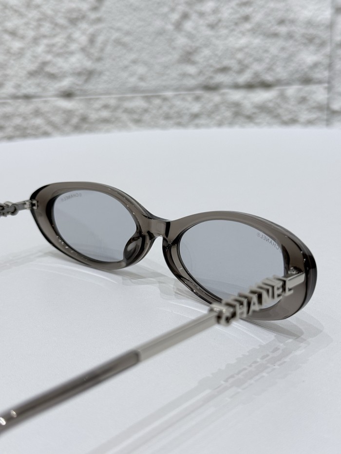 Chanel Sunglasses Oval Frame Sunglasses Acetate and Metal #383071