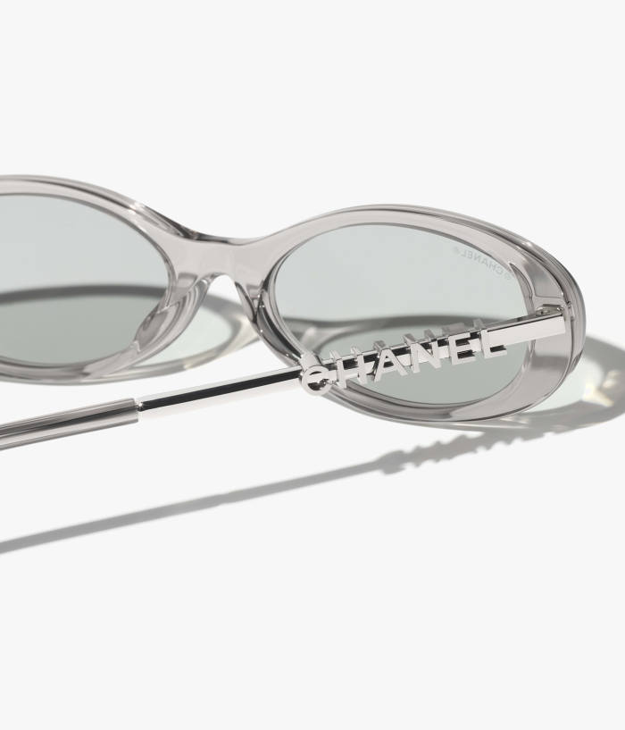 Chanel Sunglasses Oval Frame Sunglasses Acetate and Metal #383071