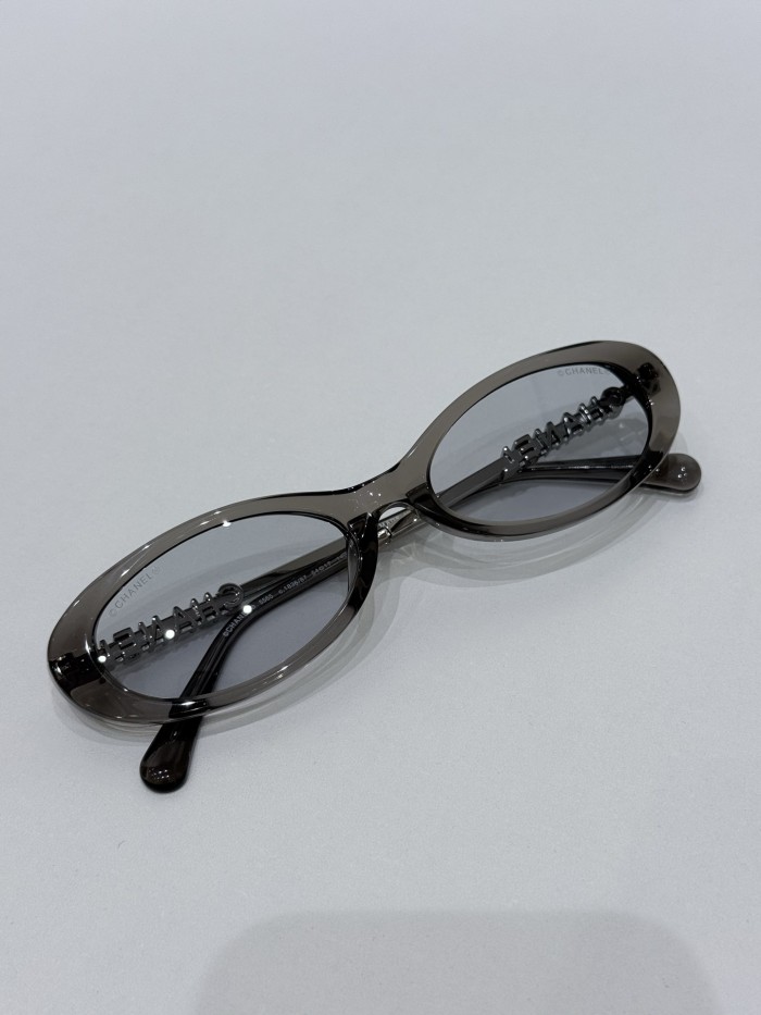 Chanel Sunglasses Oval Frame Sunglasses Acetate and Metal #383071