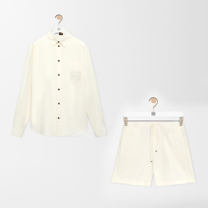 LOEWE  Shirt and Shorts in lyocell Beige #385885