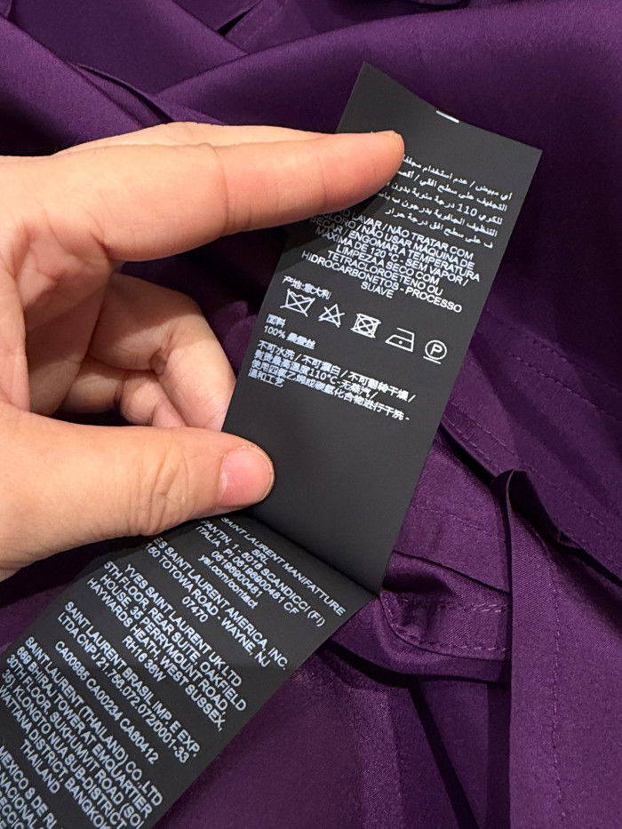 Saint Laurent Shirt in Silk in Purple #385943