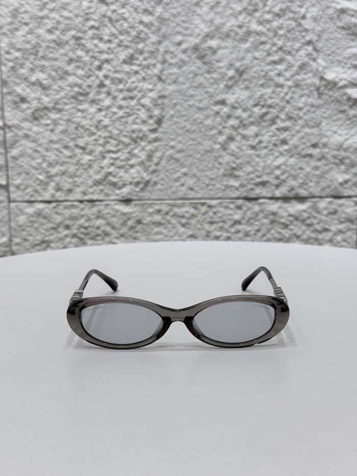 Chanel Sunglasses Oval Frame Sunglasses Acetate and Metal #383071