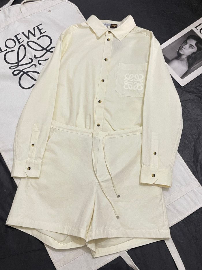 LOEWE  Shirt and Shorts in lyocell Beige #385885