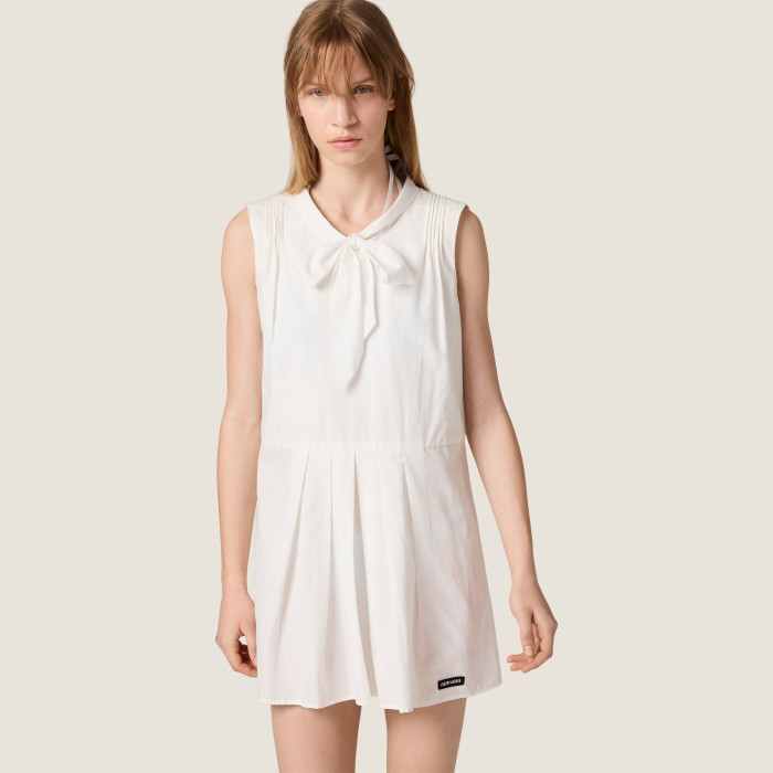 MiuMiu Slubbed Poplin Dress #386044
