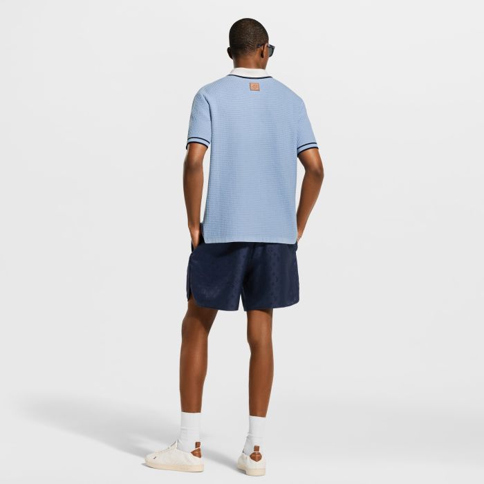 LOUIS VUITTON Monogram Jacquard Silk Sporty Shorts #386023