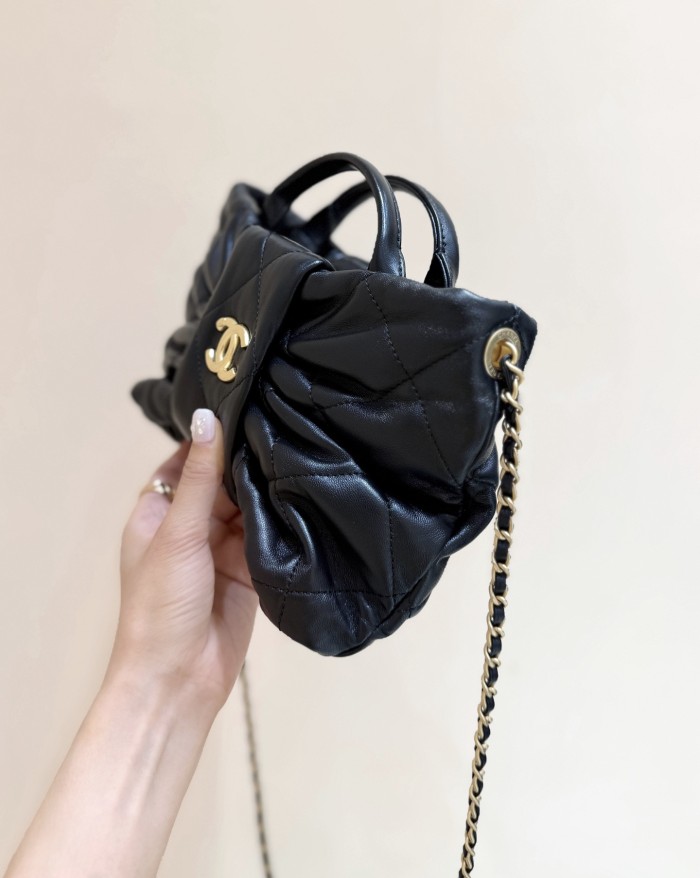 CHANEL Lambskin Gold Gold Bow Bag #386032