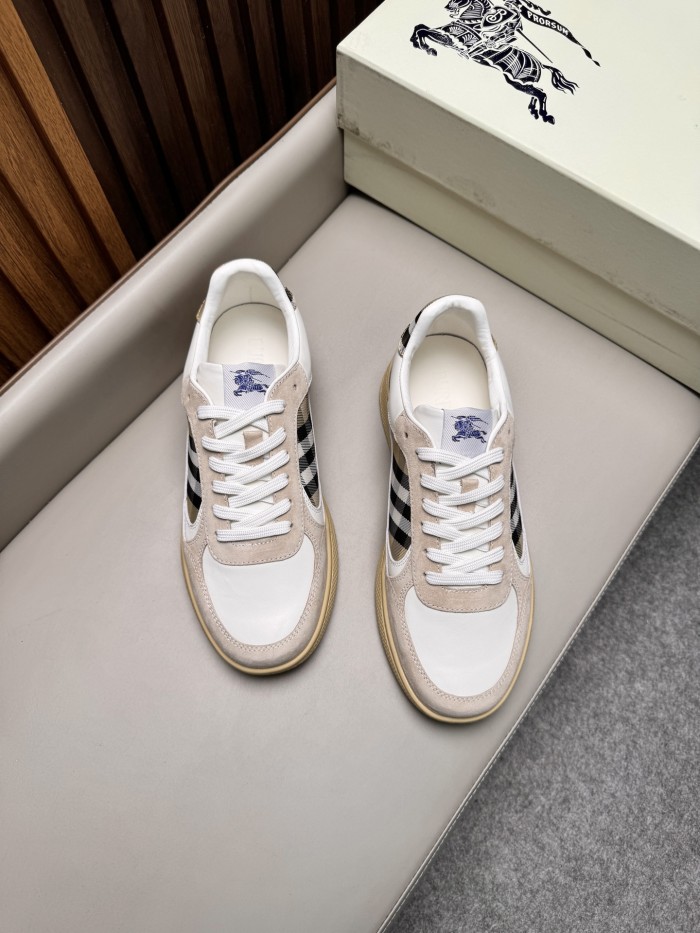 Burberry Leather Suede and Check Terrace Sneakers #385998