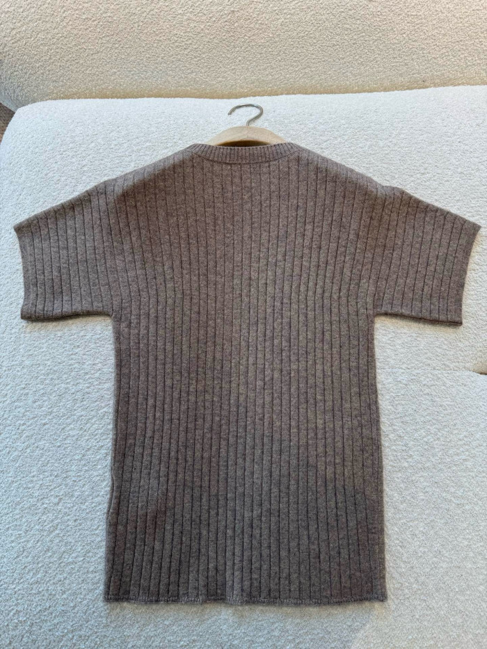 Loro Piana Coste Crewneck Baby Cashmere Licorice Root Melange Jumpers #385989