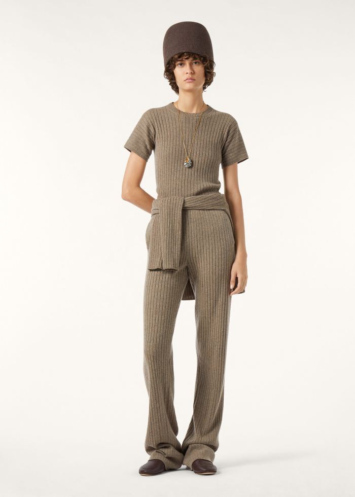 Loro Piana Coste Crewneck Baby Cashmere Licorice Root Melange Jumpers #385989