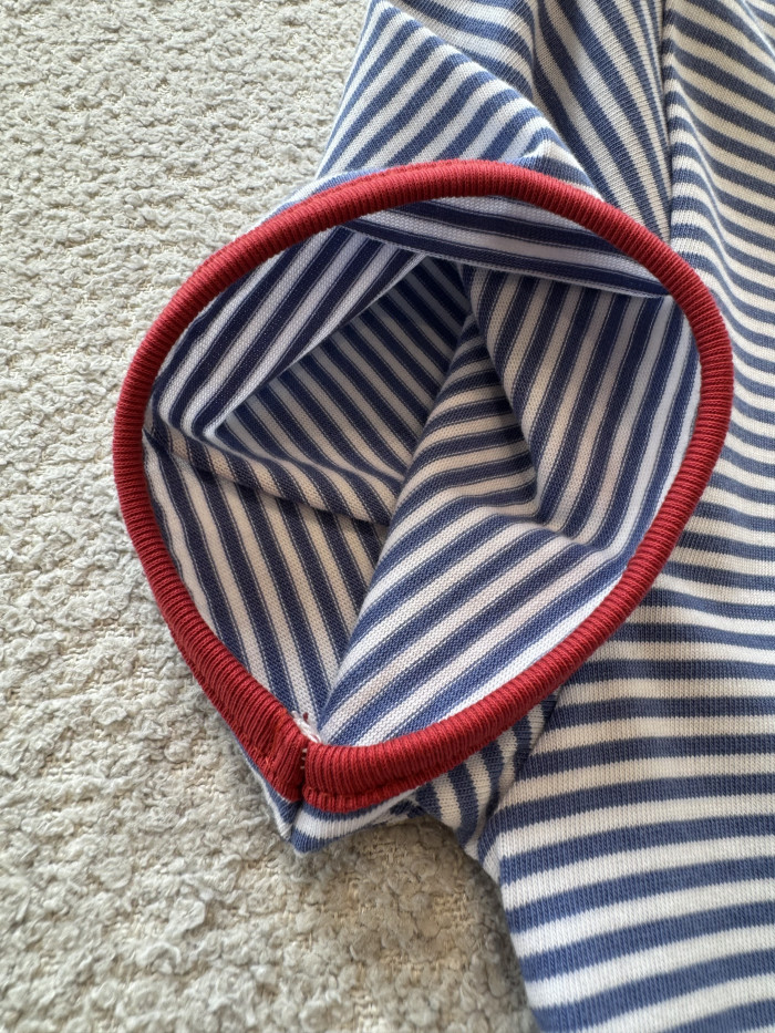 PRADA Periwinkle red Striped Jersey T-shirt #378582