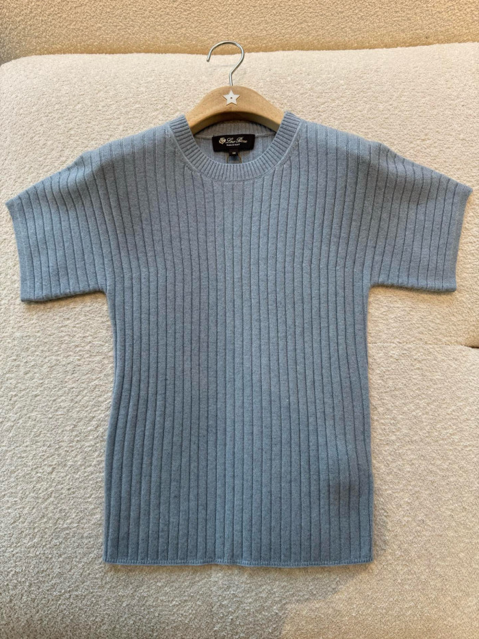 Loro Piana Coste Crewneck Baby Cashmere Licorice Root Melange Jumpers #385989