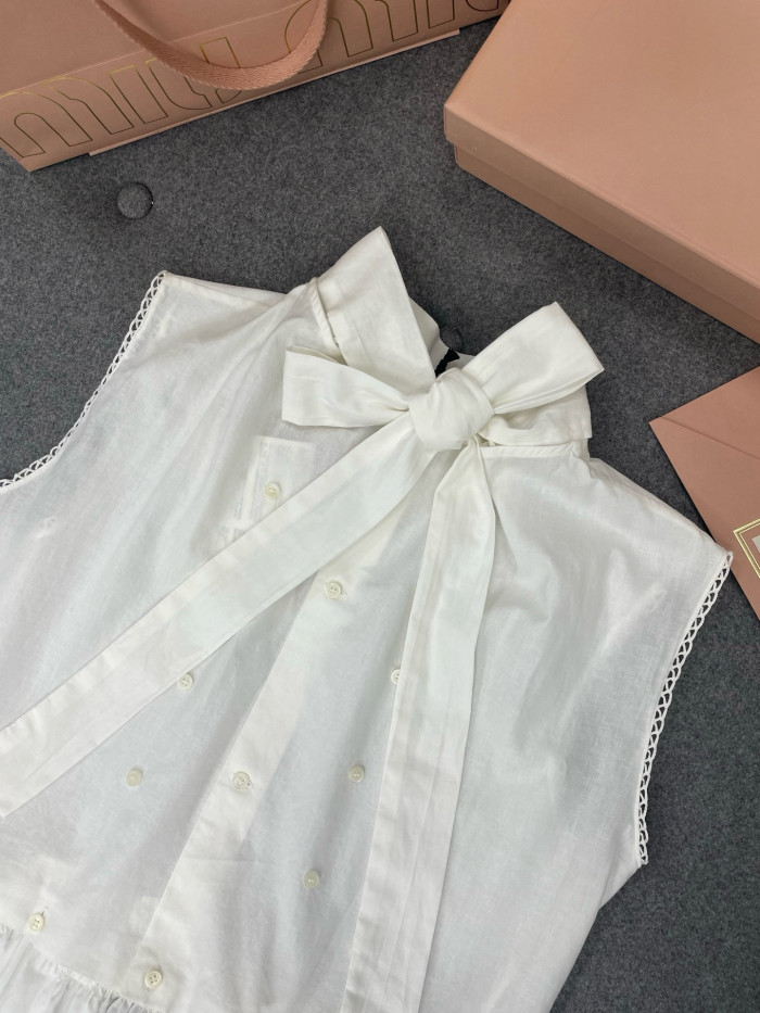 MiuMiu Slubbed Poplin Dress #386044