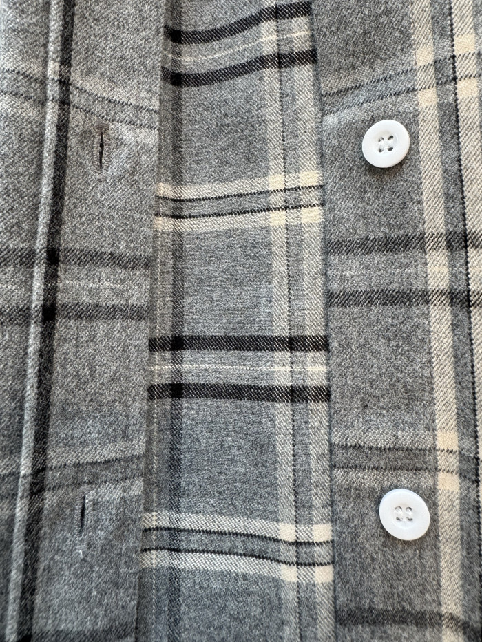 MiuMiu Slate Gray Checked Flannel Shirt and Miniskirt #333609