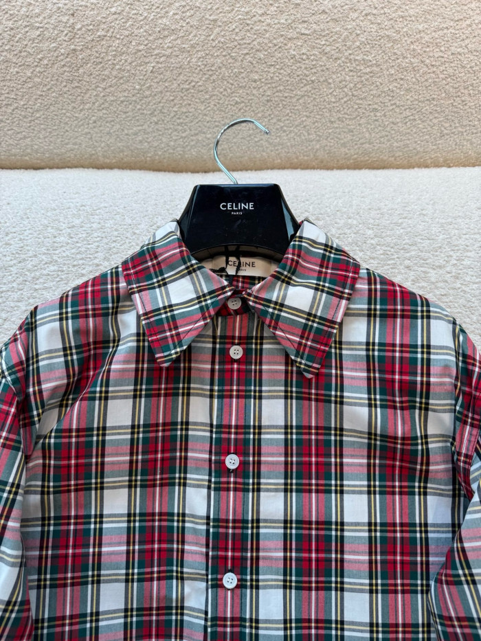 CELINE SHIRT IN TARTAN COTTON #385985