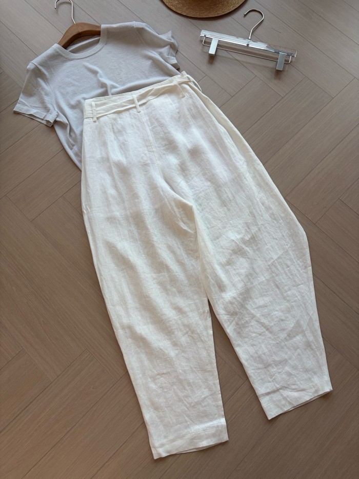 Ralph Lauren Linen Tapered Wrap Trousers for Women #385859