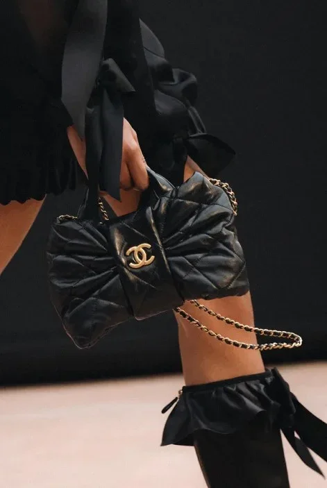 CHANEL Lambskin Gold Gold Bow Bag #386032