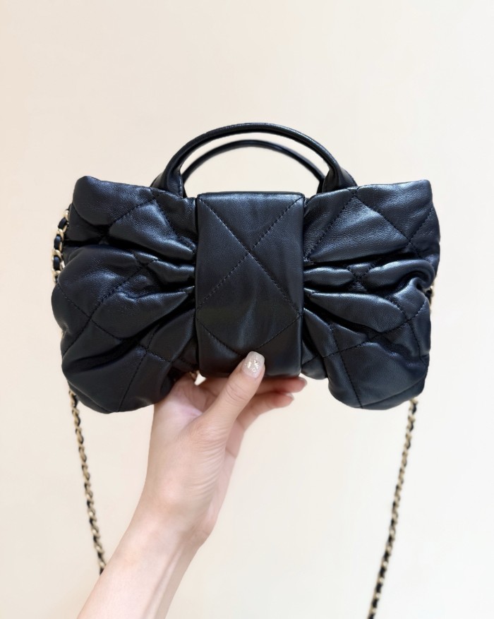 CHANEL Lambskin Gold Gold Bow Bag #386032