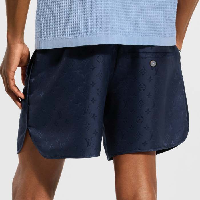 LOUIS VUITTON Monogram Jacquard Silk Sporty Shorts #386023