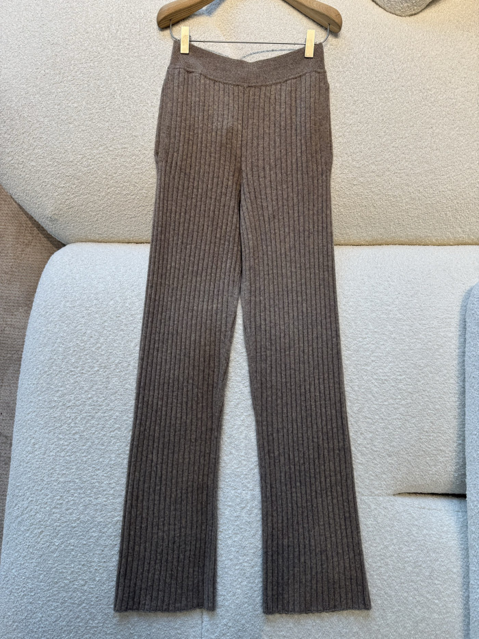 Loro Piana Baby Coste Trousers Baby Cashmere Licorice Root Melange #385991