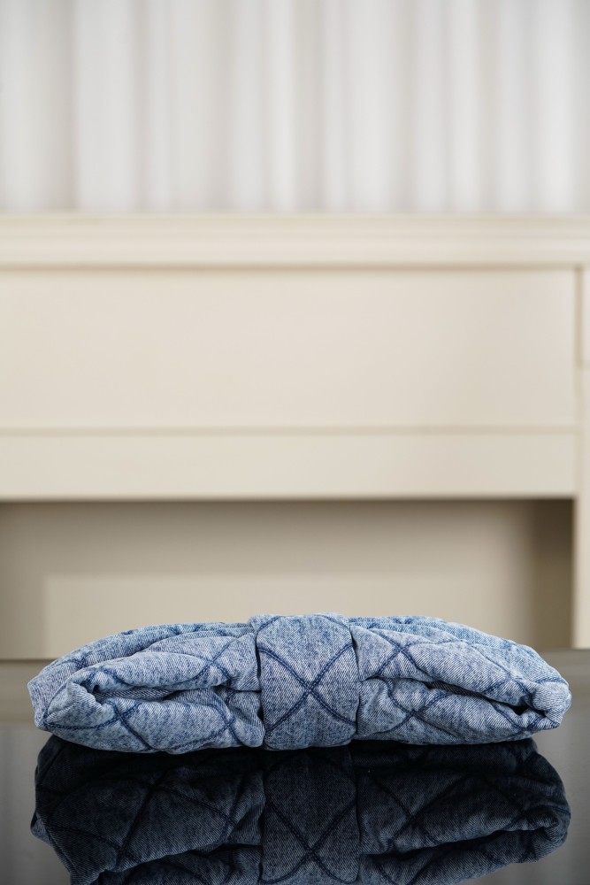 Chanel Light Blue CC Logo Bow Shape Denim Shoulder Bag#386033