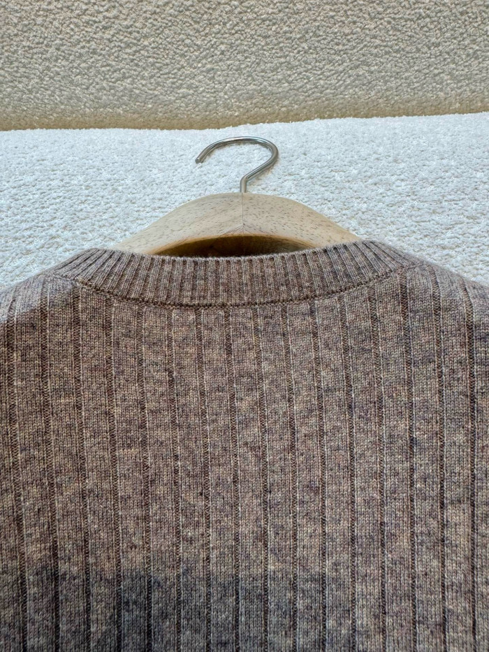 Loro Piana Coste Crewneck Baby Cashmere Licorice Root Melange Jumpers #385989