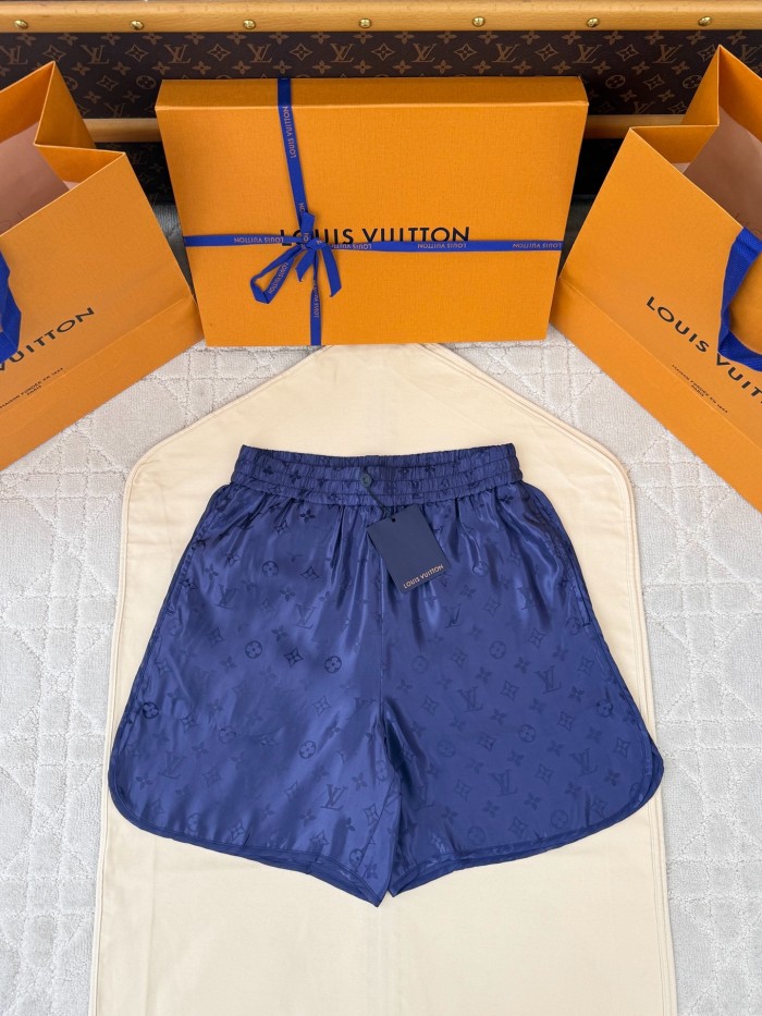 LOUIS VUITTON Monogram Jacquard Silk Sporty Shorts #386023