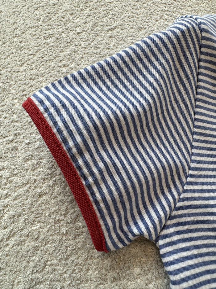 PRADA Periwinkle red Striped Jersey T-shirt #378582
