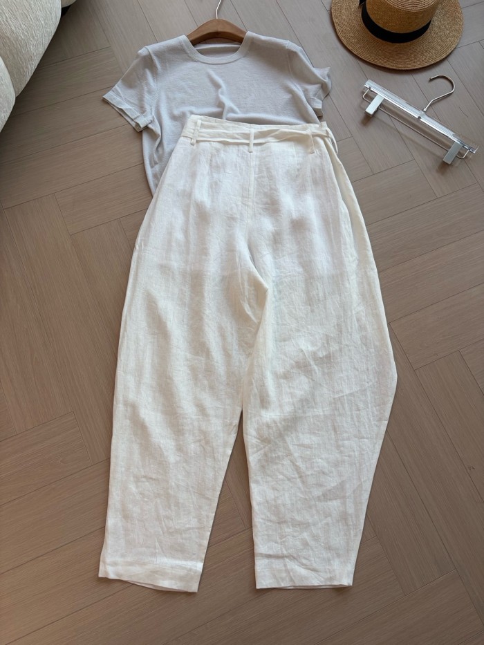 Ralph Lauren Linen Tapered Wrap Trousers for Women #385859