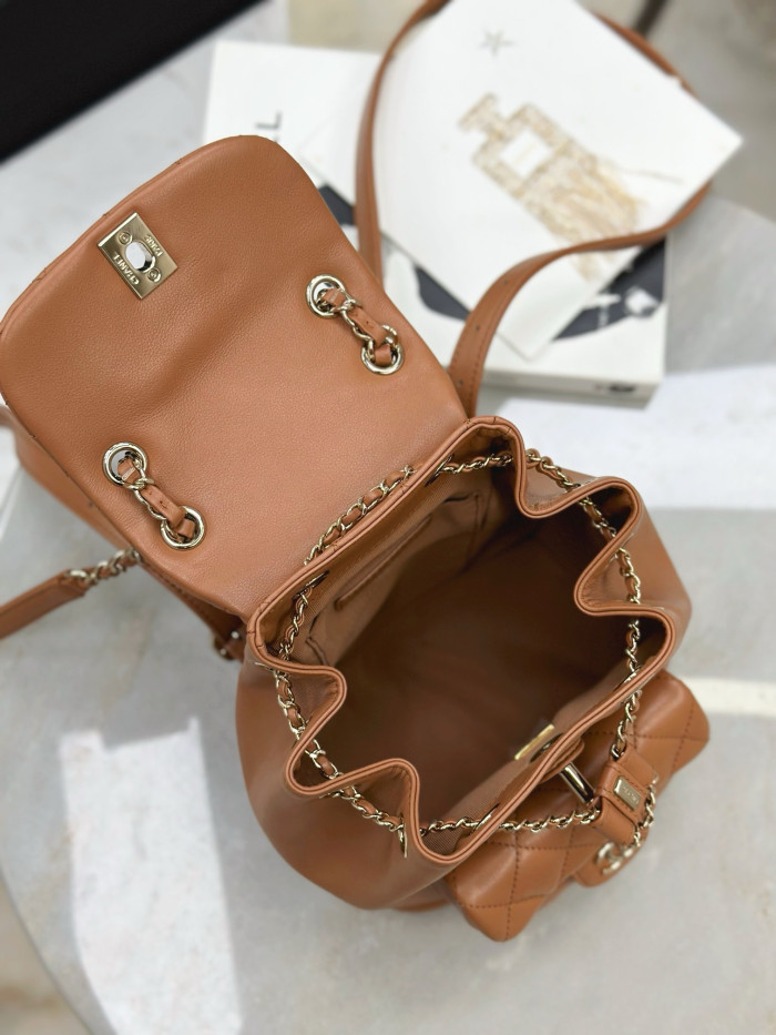 CHANEL Calfskin Backpack #386030