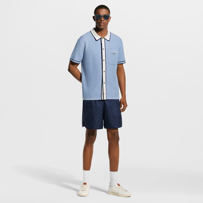 LOUIS VUITTON Monogram Jacquard Silk Sporty Shorts #386023
