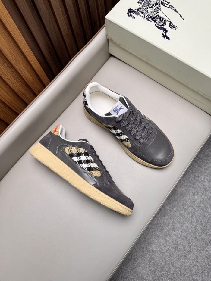 Burberry Leather Suede and Check Terrace Sneakers #385998