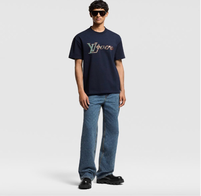 LOUIS VUITTON LV Vers Embellished Short-Sleeved T-Shirt 1AGHXQ  #292078