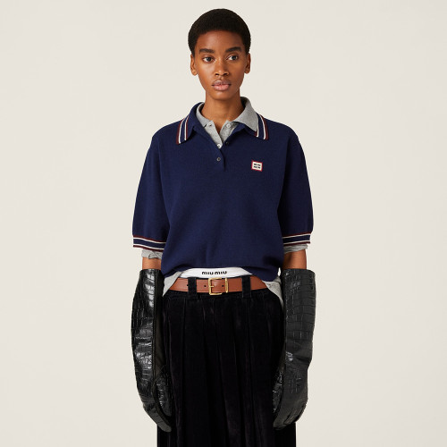 MiuMiu Wool and Cashmere Polo Sweater #386042