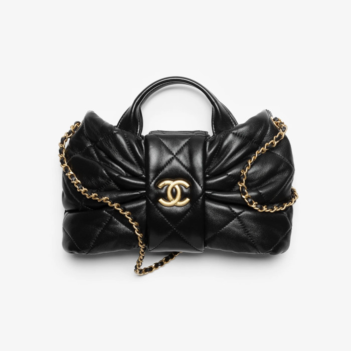 CHANEL Lambskin Gold Gold Bow Bag #386032