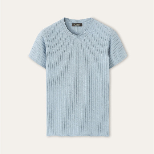 Loro Piana Coste Crewneck Baby Cashmere Licorice Root Melange Jumpers #385989