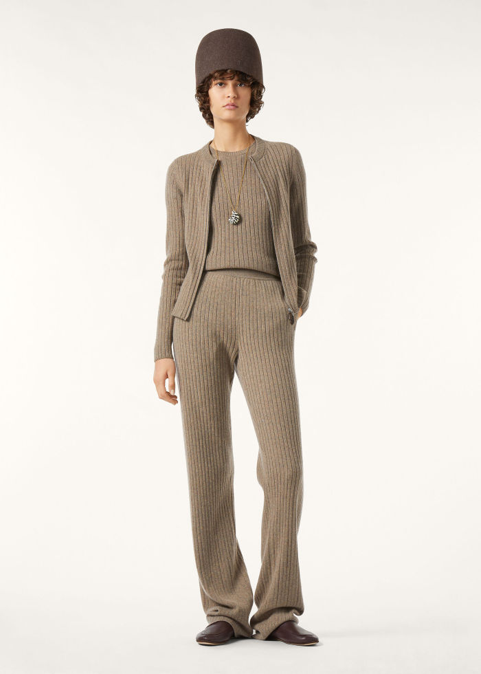 Loro Piana Baby Coste Trousers Baby Cashmere Licorice Root Melange #385991