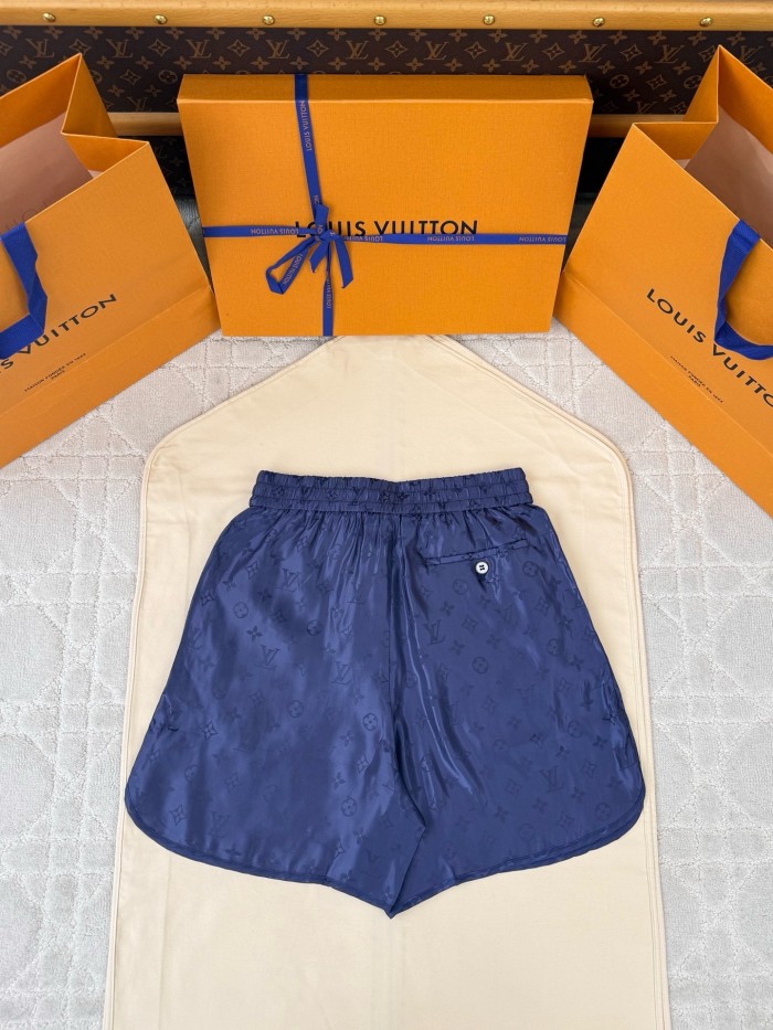 LOUIS VUITTON Monogram Jacquard Silk Sporty Shorts #386023