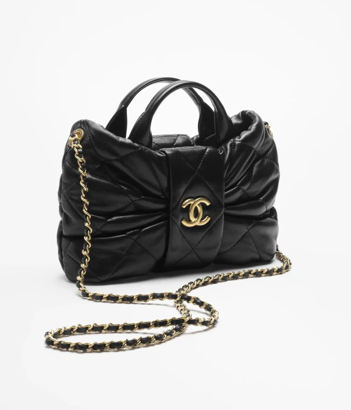 CHANEL Lambskin Gold Gold Bow Bag #386032