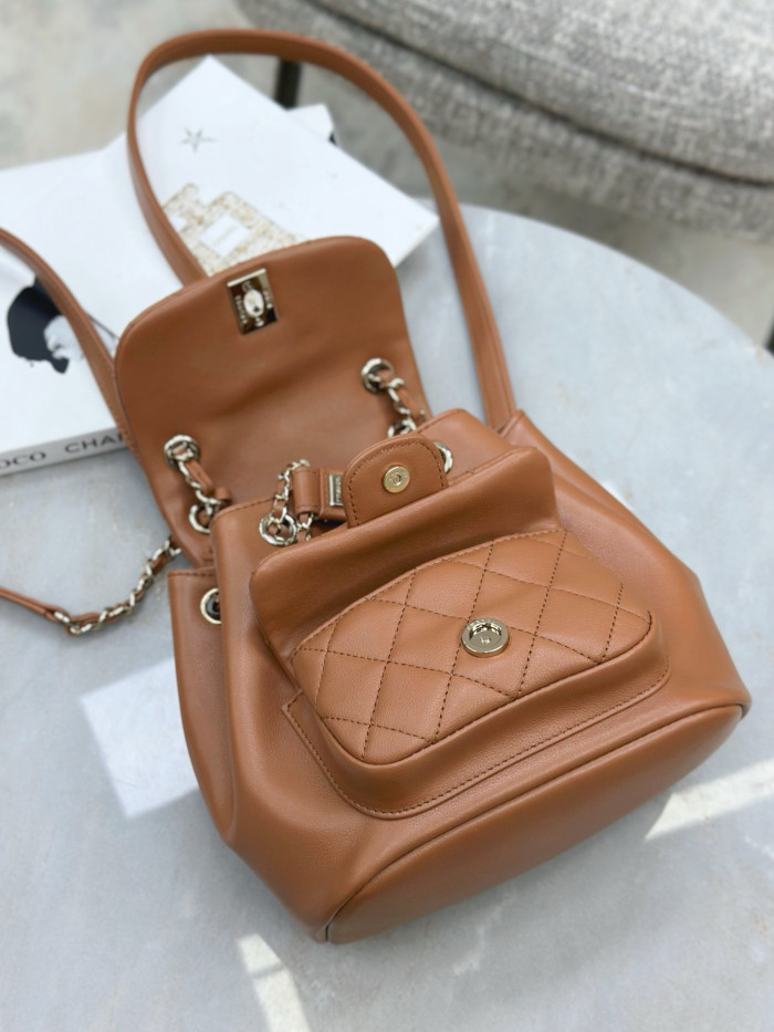 CHANEL Calfskin Backpack #386030