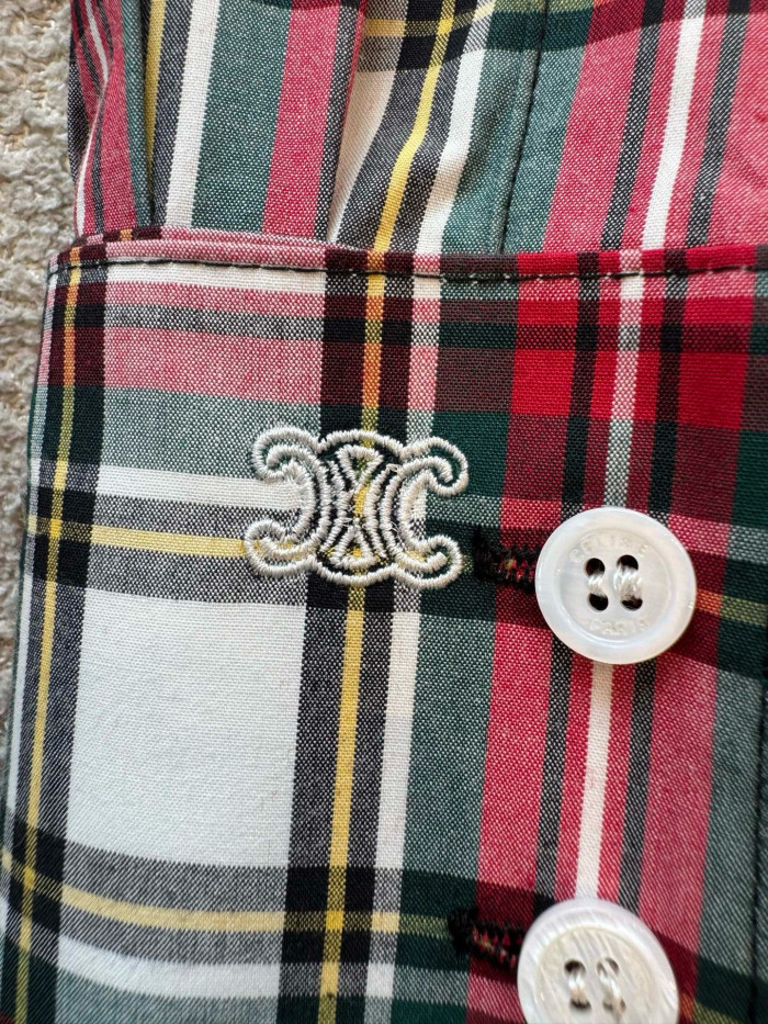 CELINE SHIRT IN TARTAN COTTON #385985