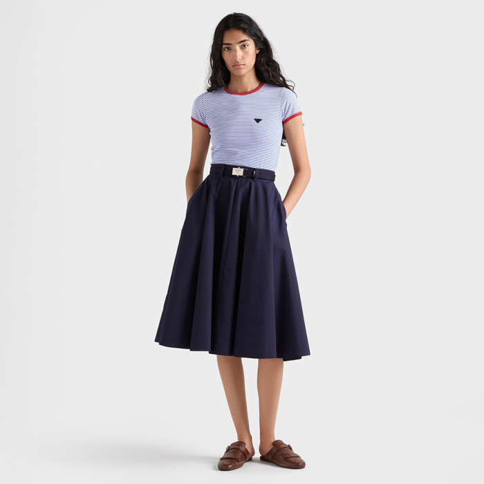 PRADA Periwinkle red Striped Jersey T-shirt #378582