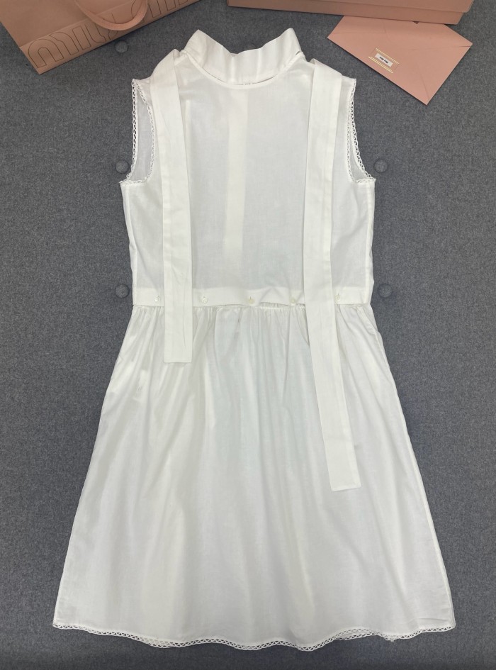 MiuMiu Slubbed Poplin Dress #386044
