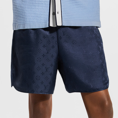 LOUIS VUITTON Monogram Jacquard Silk Sporty Shorts #386023