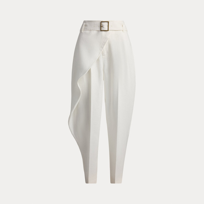 Ralph Lauren Linen Tapered Wrap Trousers for Women #385859