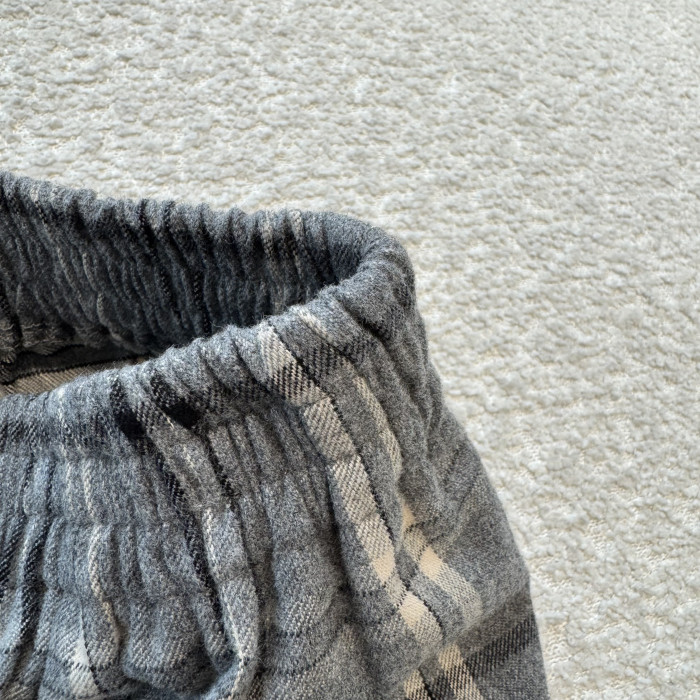 MiuMiu Slate Gray Checked Flannel Shirt and Miniskirt #333609