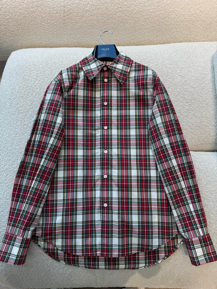 CELINE SHIRT IN TARTAN COTTON #385985