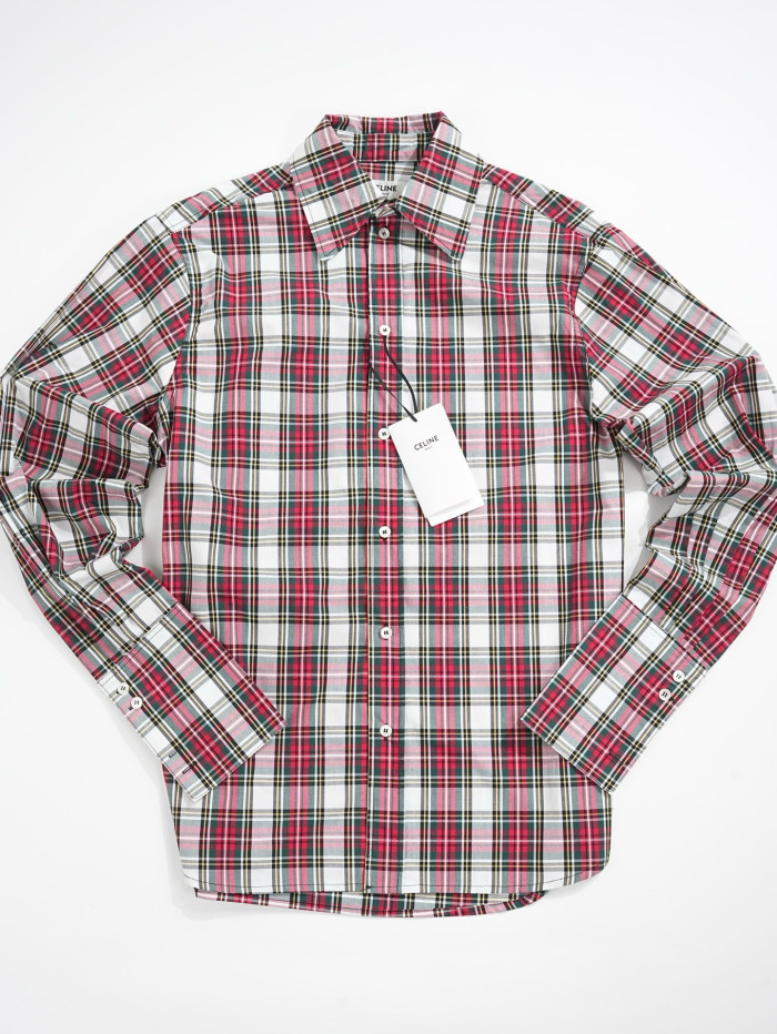CELINE SHIRT IN TARTAN COTTON #386082
