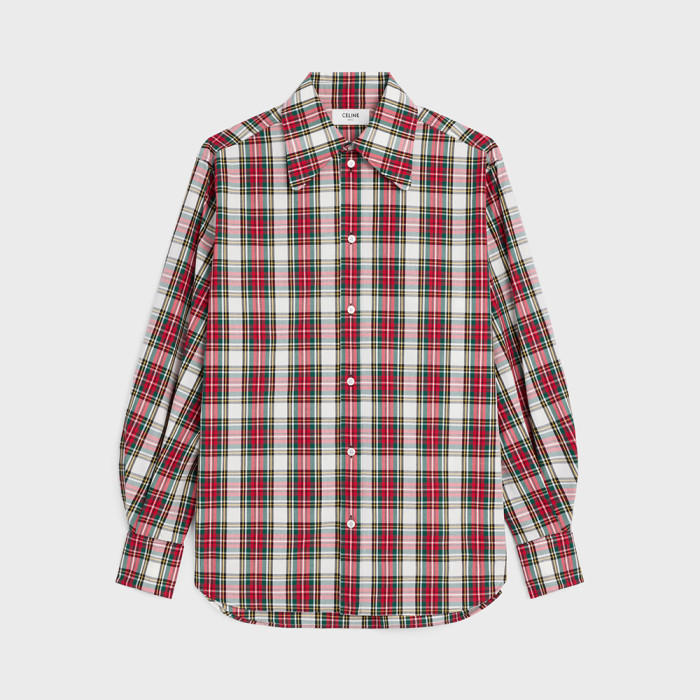 CELINE SHIRT IN TARTAN COTTON #386082